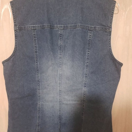 Denim vest used with rhinestones, size XXL, blue