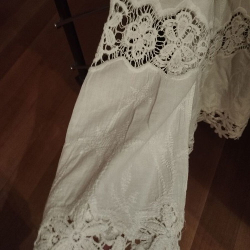 Hippocampus White Tunic 100% Cotton New with Lace Details