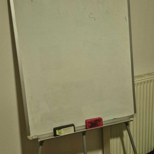 Flipchart seminar board with tripod, magnetic white