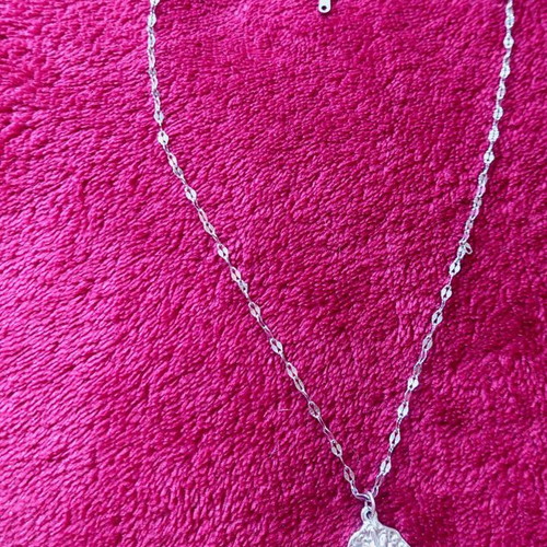 Steel necklace with blue stone new