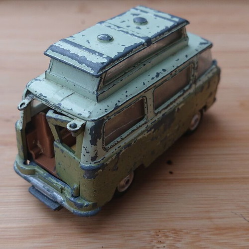 Corgi Toys No. 420 Ford Thames Airborne Caravan die-cast model used, missing back door