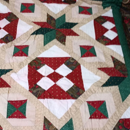 Patchwork quilt like new 220×210 cm with 2 pillowcases