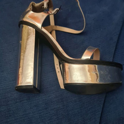 Public Desire sandals used, silver, size 40