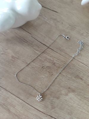 Silver 925 anklet with daisy charm