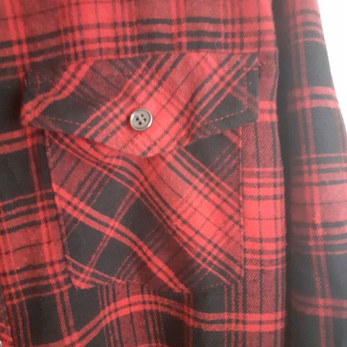 Plaid women's shirt new, red black, size M