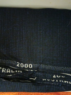 Dark blue checkered fabric remnant like new, winter material 260x140 approx