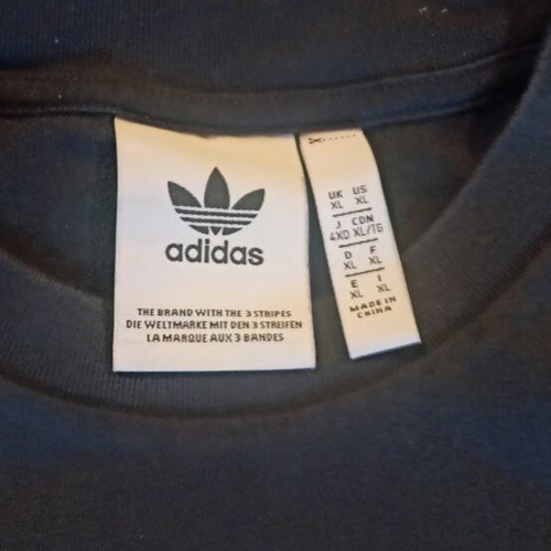Adidas T-shirt XL used, men's, blue and red