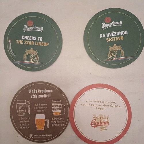 Souvenir coasters from Czechia new for glass bases