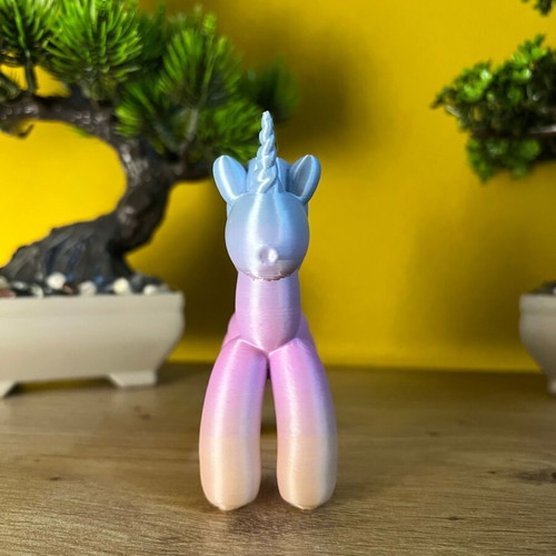 Handmade 3D printed balloon style unicorn, new, pastel ombre