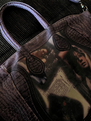 Brown Handbag with Vintage Y2K Print, Like New