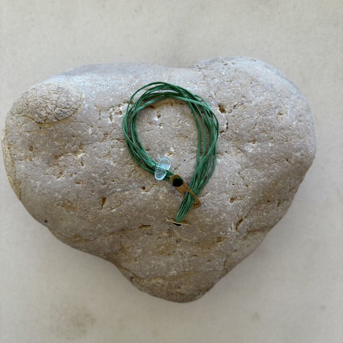 Apriati 18K Gold Plaque Handmade Bracelet with Aquamarine, like new
