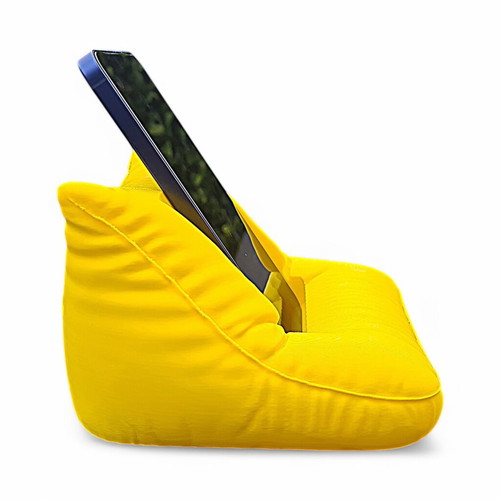 3D Printed Pillow mobile phone stand, yellow