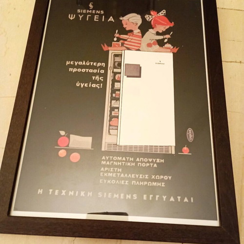 Vintage framed Siemens refrigerator advertising poster like new
