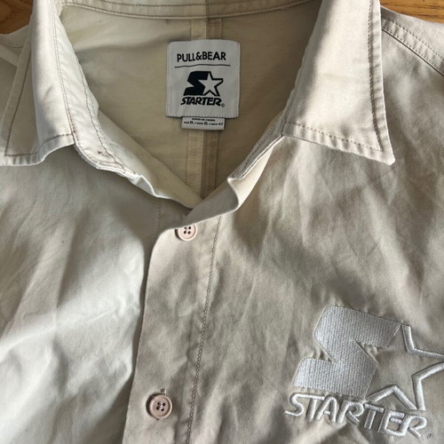 Pull & Bear x Starter men's beige shirt XL, 100% cotton