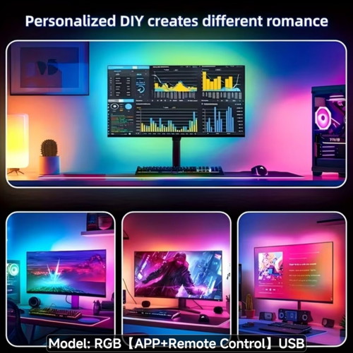 RGB ambient lighting for car with app and remote control