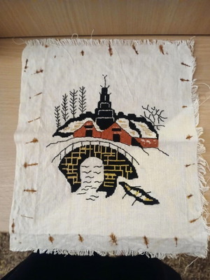 Embroidered frame used