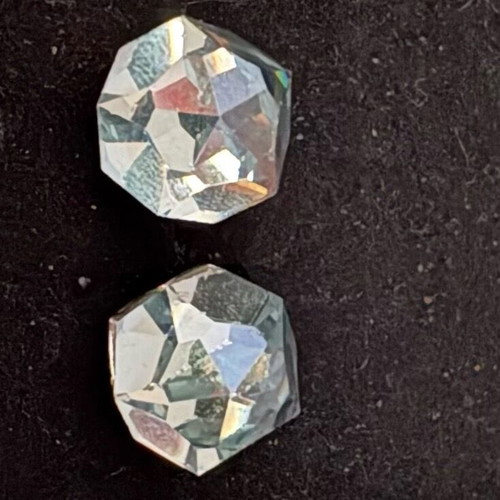 Avon women's stud earrings like new, transparent with pale green-blue tint