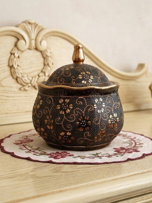 Δοχείο κεραμικό χειροποίητο vintage boho style με καπάκι, καινούργιο