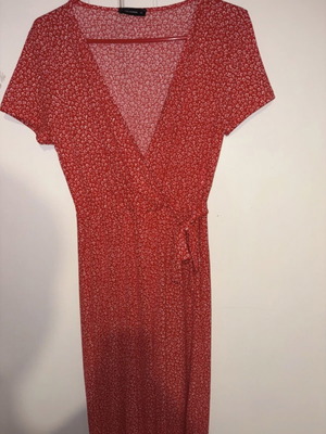 Pink Woman floral jumpsuit, medium, red and white