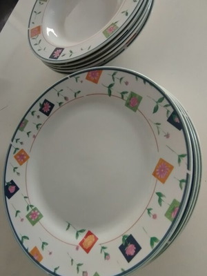 Dinnerware set 6 shallow and 5 deep plates, new