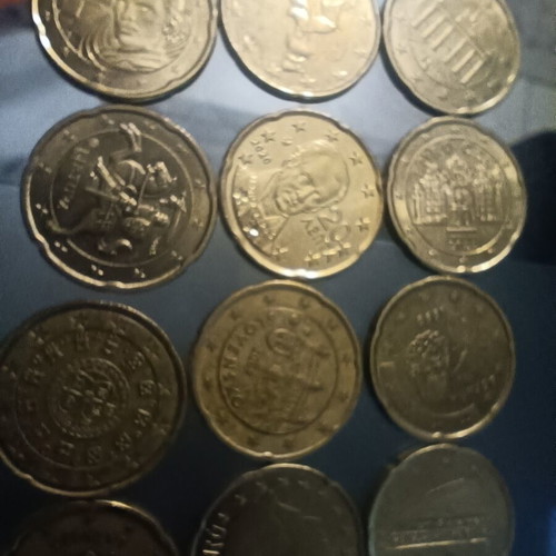 21 different 20-cent coins from 20 countries, including 2 from the Netherlands