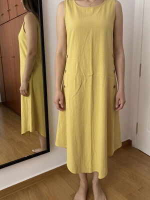 Casual summer maxi dress Emery Rose XL 100% cotton like new, yellow