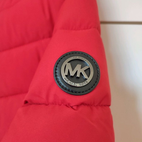 Michael Kors long red puffer jacket size L brand new