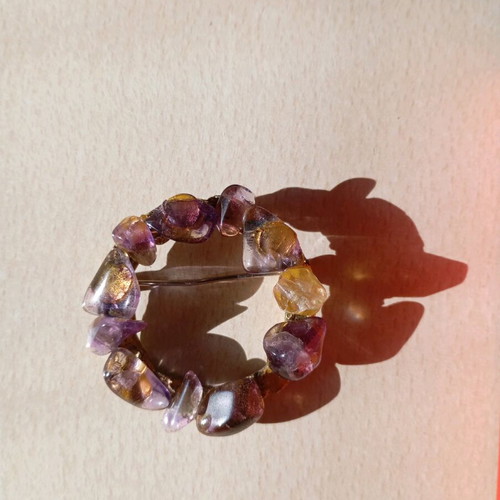 Vintage pin used with purple stones