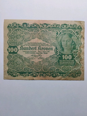 Austria Paper Money 100 Kronen 1922 used