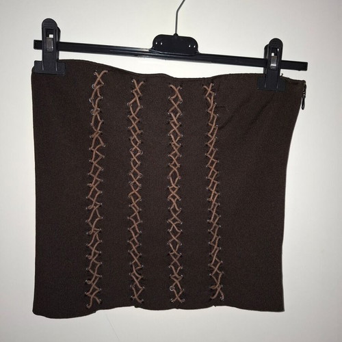 Strapless Y2K brown elastic top Gazebo like new