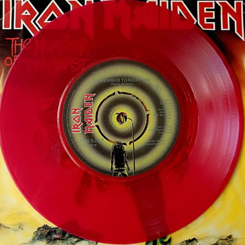 The Number of the Beast 7" red vinyl used, metal