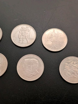 500 Drachma Coins like new, collectible set of 6, Olympic Games