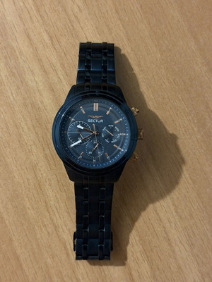 Sector men's wristwatch with blue dial and multifunction