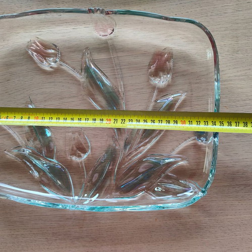 Mikasa Walther Crystal Tivoli Tulips Serving Platters vintage, like new set of 3