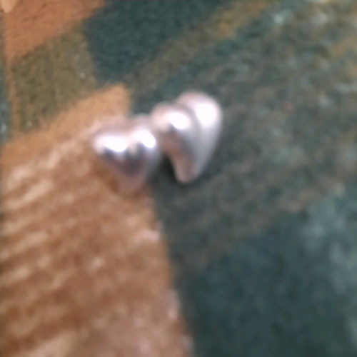 Heart earrings used with matte silver finish