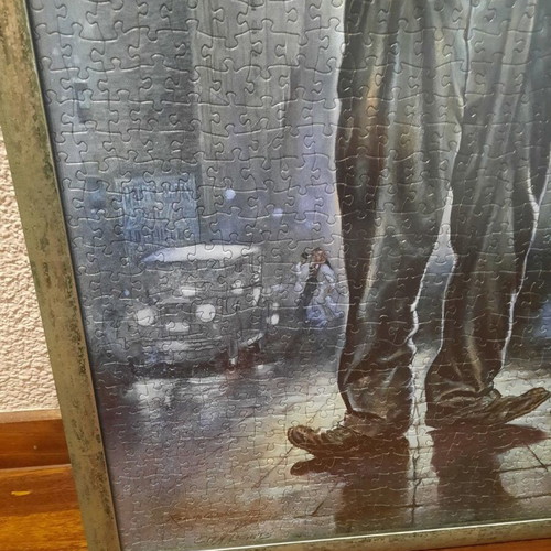 Charlie Chaplin framed puzzle 1000 pieces used, 53×73 cm