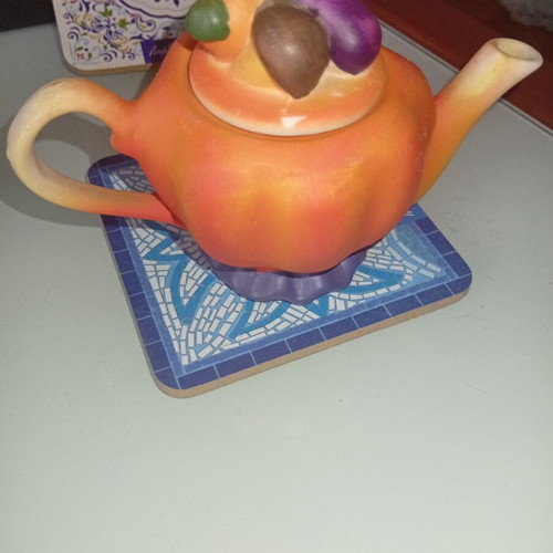 Vintage ceramic miniature teapot figure with lid
