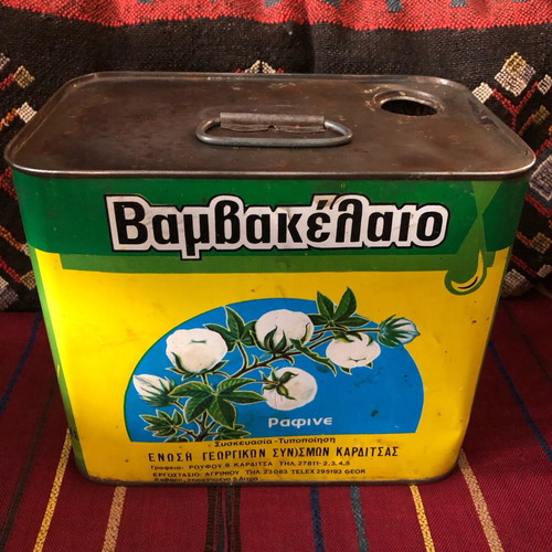 Cottonseed Oil Tin Used 5 Liters Vintage 1970s