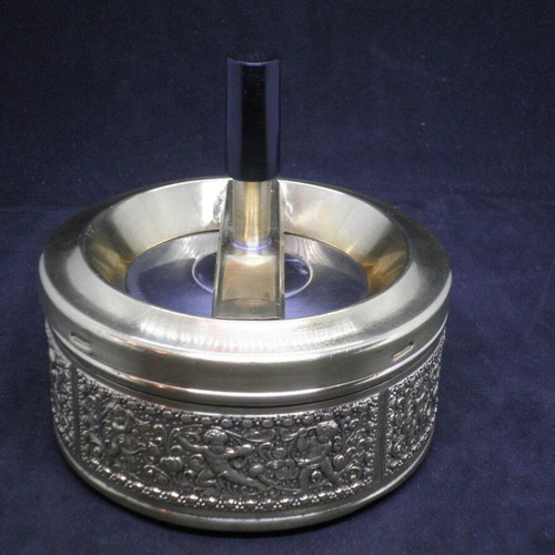 Antique Erhard closed ashtray used, brass made in Germany