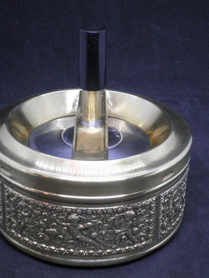 Antique Erhard closed ashtray used, brass made in Germany