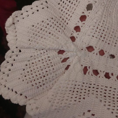 Handmade white double crochet blanket new