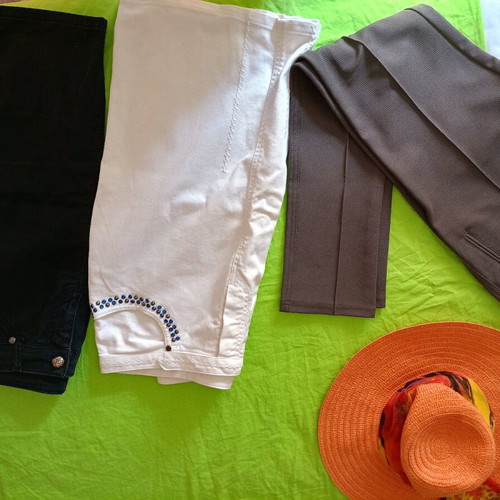 Dolce & Gabbana women's clothing set used, 2 denim skirts, pants, straw hat