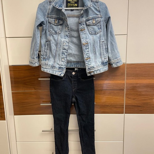 Denim set like new for boy 6-7 years, jacket and skinny blue jeans