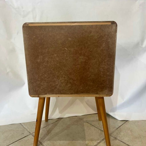 Wooden nightstand with drawer and cabinet used, 64x30x40 cm