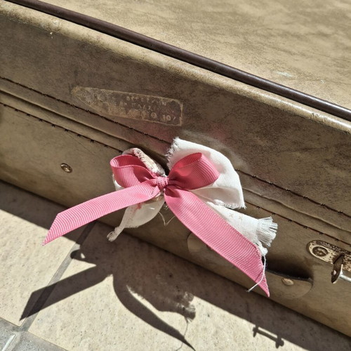 Vintage Decorative Suitcase shabby chic used, romantic floral upcycled