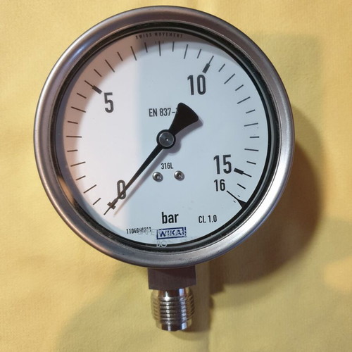 Wika en 837-1 cl 1.0 pressure gauge 0-16 bar stainless steel like new