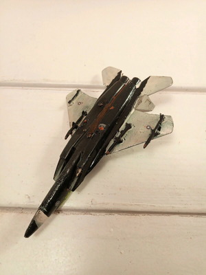 Model airplane used, hand-painted plastic