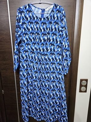 Parabita plus size long sleeve autumn dress like new, blue turquoise
