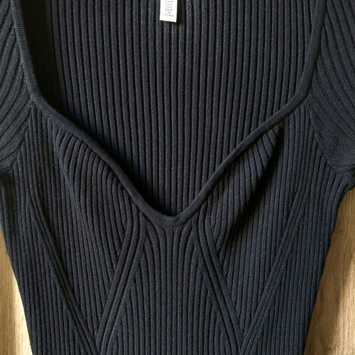 H&M ribbed dress black like new, size M