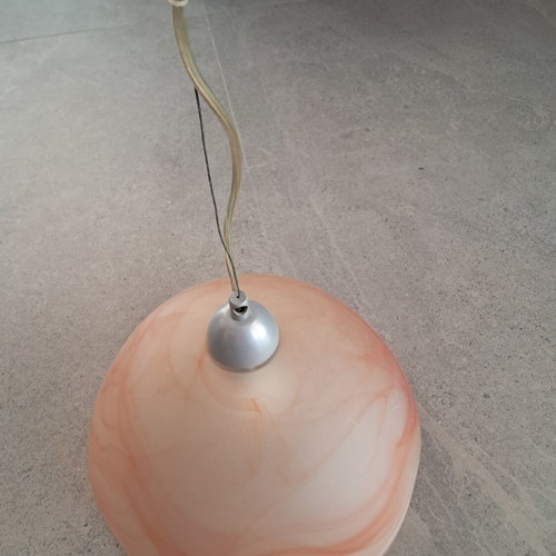 Glass ceiling light like new, earth tone caramel color